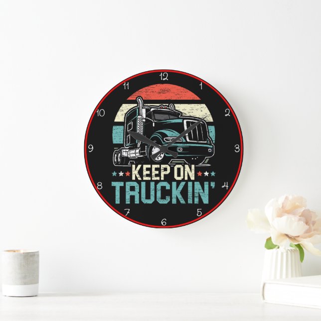 Behalten auf Truckin': Retro Road Große Wanduhr (Zuhause)