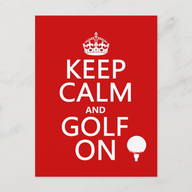 Behalten Ruhe und Golf On - in allen Farben erhält Postkarte (Vorderseite)