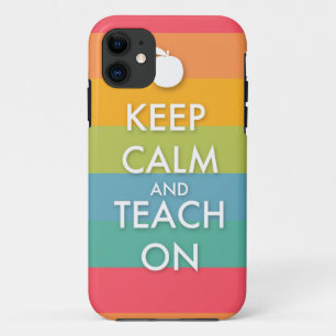 Behalten Ruhe und Teach On - Farbenfrohe Streifen Case-Mate iPhone Hülle