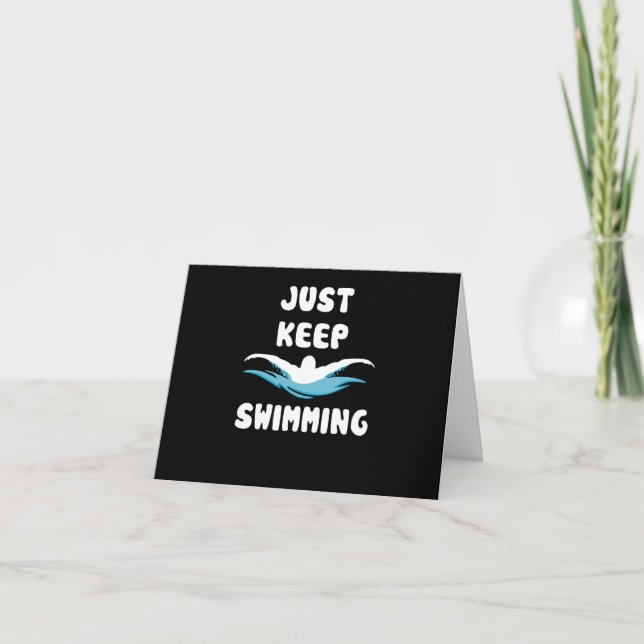 Behalten Schwimmen - Funny Swim Sport Schwimmer Karte (Vorderseite)