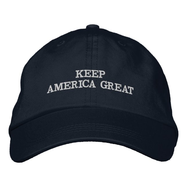 BEHALTEN SIE AMERIKA GROSS BESTICKTE BASEBALLKAPPE (Vorderseite)