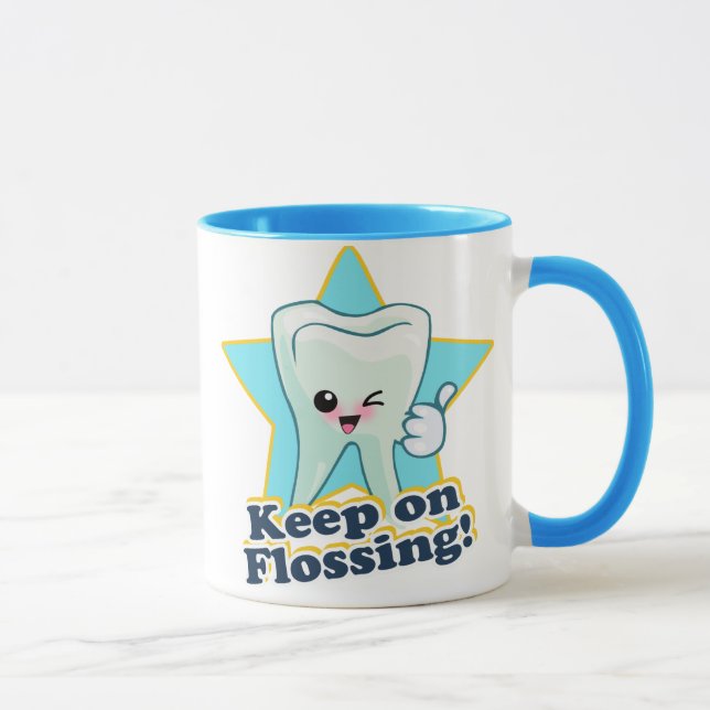 Behalten Sie auf Flossing! Tasse (Rechts)