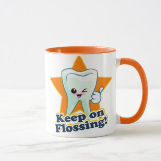 Behalten Sie auf Flossing! Tasse