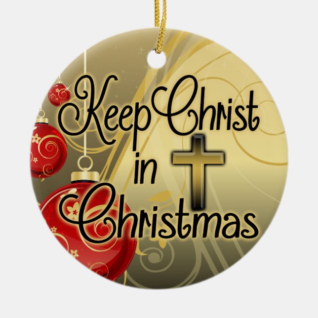 Behalten Sie Christus christlichen Kreuz im Keramikornament (Vorne)