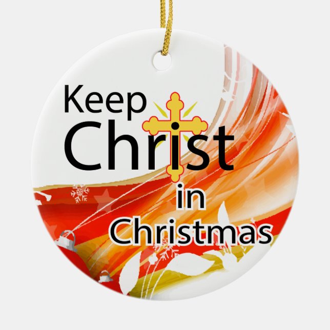 Behalten Sie Christus im Weihnachten, Strudel Keramikornament (Vorne)