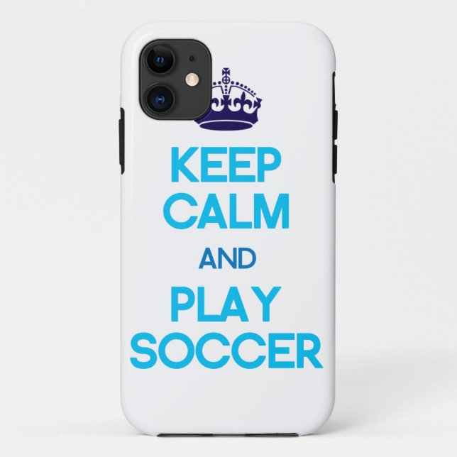 Behalten Sie den Ruhe-und Spiel-Fußball (blau) Case-Mate iPhone Hülle (Rückseite)