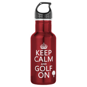 Behalten Sie die Ruhe und Golf an - verfügbar in Trinkflasche