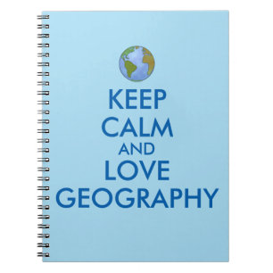 Behalten Sie die Ruhe und Liebe-Geografie Notizblock
