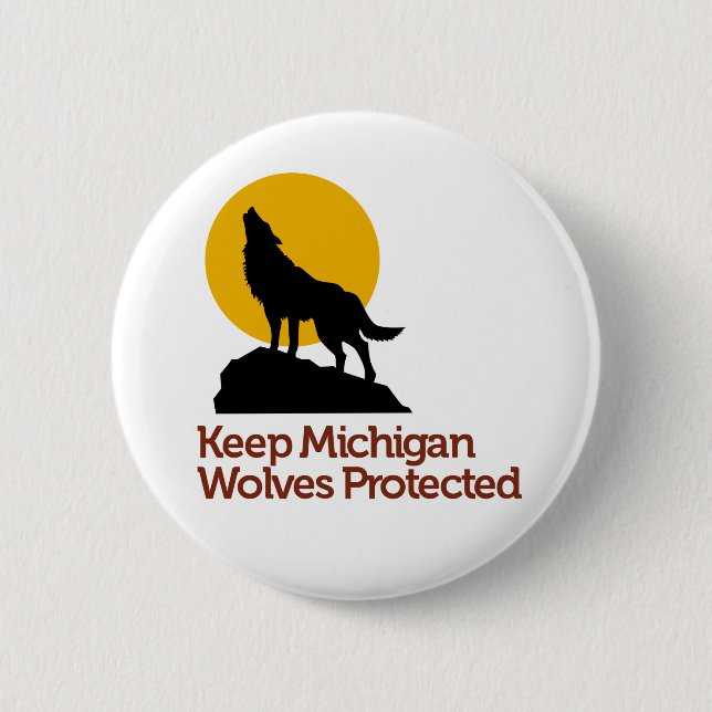 Behalten Sie geschützten Knopf Michigans Wölfe Button (Vorderseite)