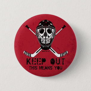 Behalten Sie heraus Hockeygoalie-Aufflackern Button