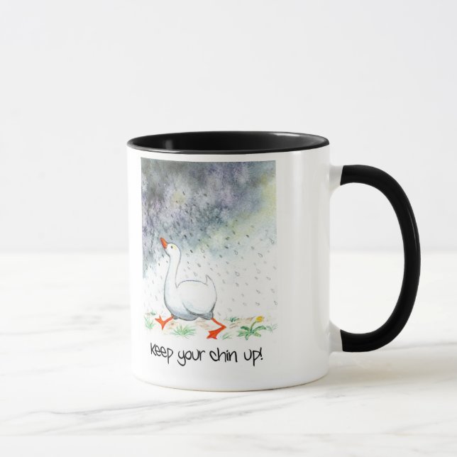 "Behalten Sie Ihren Chin oben!" Wecker-Tasse Tasse (Rechts)