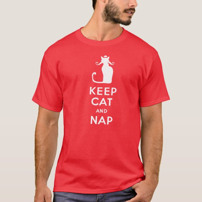 Behalten Sie Katzen-und Nickerchen-Shirt T-Shirt (Vorderseite)