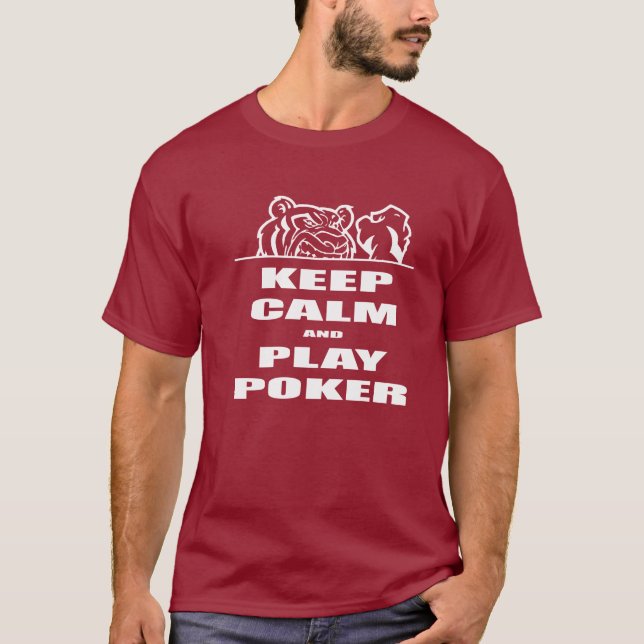 BEHALTEN Sie MUSCHEL und SPIEL-POKER T-Shirt (Vorderseite)