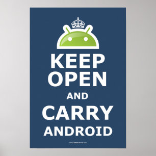 Behalten Sie offen und tragen Sie androides Plakat