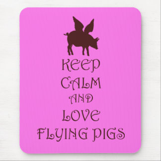 Behalten Sie rosa die Ruhe-und Liebe-fliegenden Mousepad