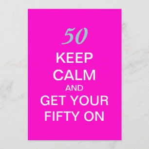 BEHALTEN Sie RUHE 50. Geburtstags-Party Einladung