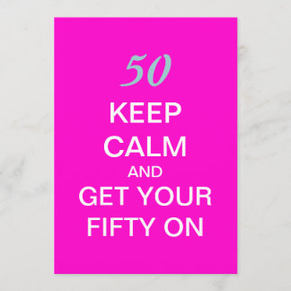 BEHALTEN Sie RUHE 50. Geburtstags-Party Einladung
