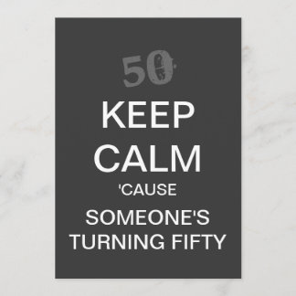 BEHALTEN Sie RUHE die 50. Geburtstags-Party Einladung