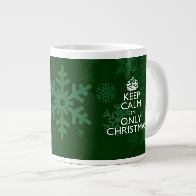 Behalten Sie Ruhe, die es nur Weihnachten auf Jumbo-Tasse (Vorderseite Rechts)