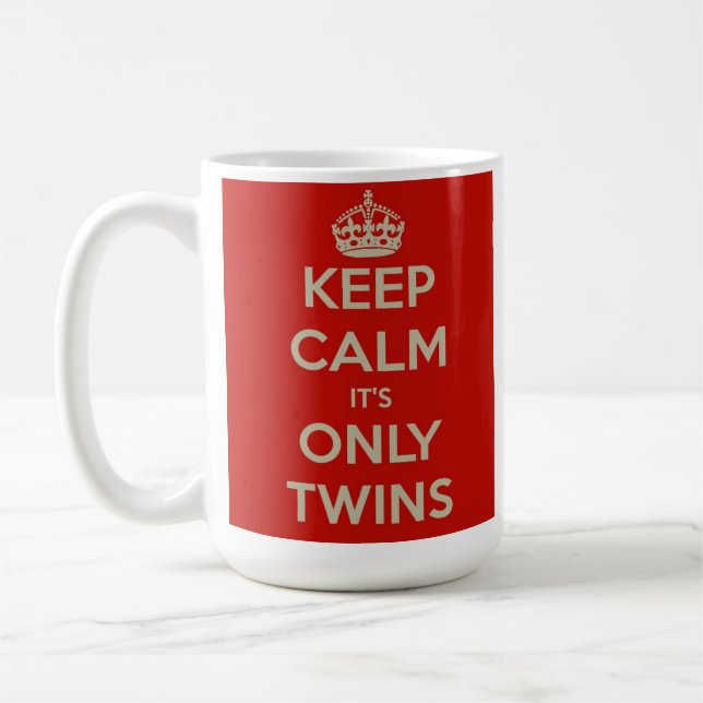 Behalten Sie Ruhe, die es nur Zwillings-Tasse ist Kaffeetasse (Links)