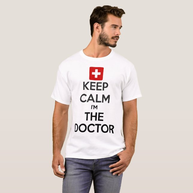 Behalten Sie Ruhe, die ich der Doktor Men White T-Shirt (Vorne ganz)