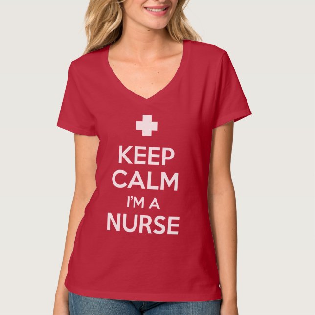 Behalten Sie Ruhe, die ich eine Krankenschwester T-Shirt (Vorderseite)
