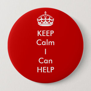 Behalten Sie Ruhe, die ich helfen kann zu knöpfen Button