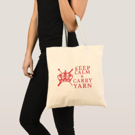 Behalten Sie Ruhe, Garn-Handwerk/Kronen-Logo zu Tragetasche