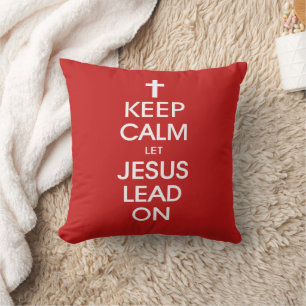 Behalten Sie Ruhe gelassenen Jesus, - christliches Kissen