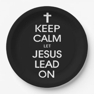 Behalten Sie Ruhe gelassenen Jesus, - christliches Pappteller