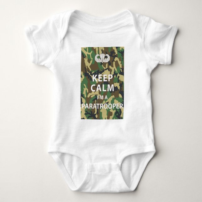 Behalten Sie Ruhe - ich bin ein Fallschirmjäger Baby Strampler (Vorderseite)