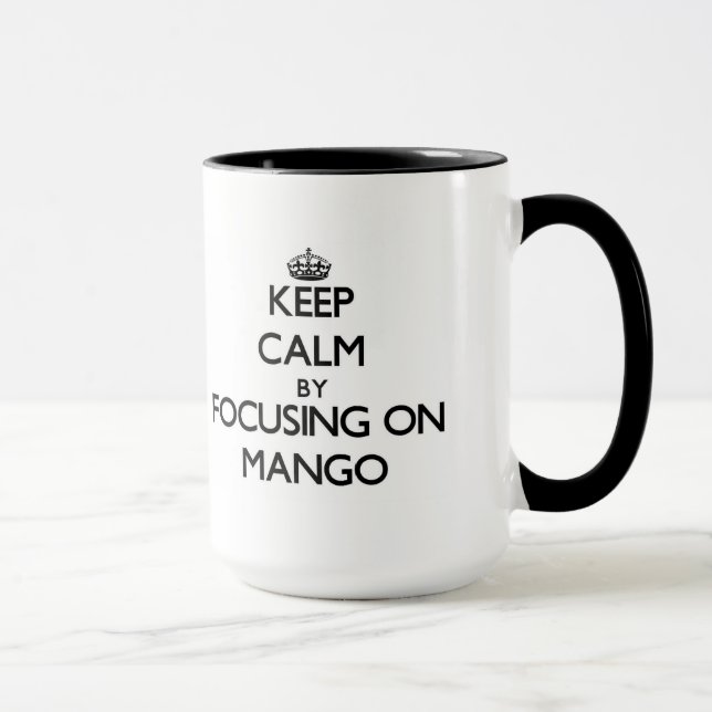 Behalten Sie Ruhe, indem Sie auf Mango sich Tasse (Rechts)