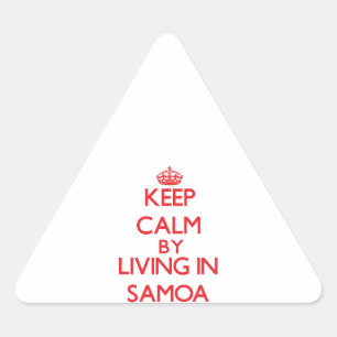 Behalten Sie Ruhe, indem Sie in Samoa-Inseln Dreieckiger Aufkleber