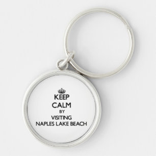 Behalten Sie Ruhe, indem Sie Naples See-Strand Schlüsselanhänger