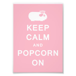 Behalten Sie Ruhe u. Popcorn auf Druck (die Rahmen