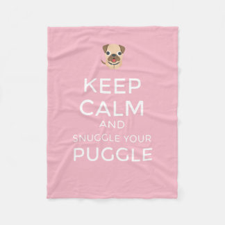 Behalten Sie Ruhe u. Snuggle Ihr Puggle - Fleecedecke