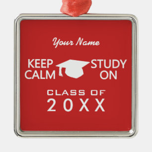 Behalten Sie Ruhe u. studieren Sie auf Silbernes Ornament