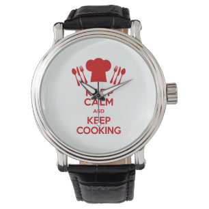 Behalten Sie Ruhe und behalten Sie das Kochen Armbanduhr