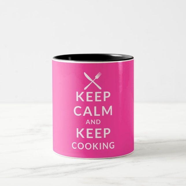 Behalten Sie Ruhe und behalten Sie das Kochen der Zweifarbige Tasse (Mittel)