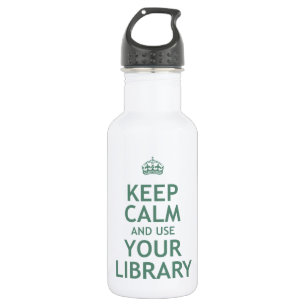 Behalten Sie Ruhe und benutzen Sie Ihre Bibliothek Trinkflasche