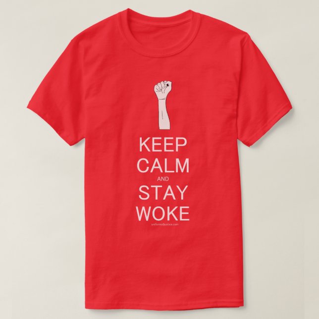 Behalten Sie Ruhe und bleibe Sie weckte T-Shirt (Design vorne)