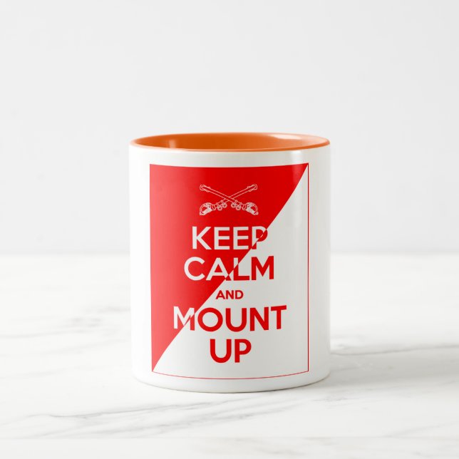 Behalten Sie Ruhe und bringen Sie oben an Zweifarbige Tasse (Mittel)