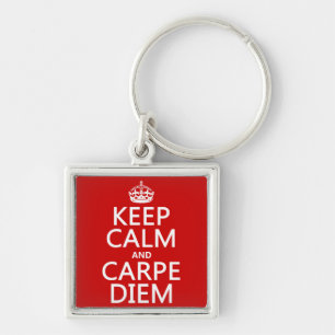 Behalten Sie Ruhe und Carpe Diem Schlüsselanhänger