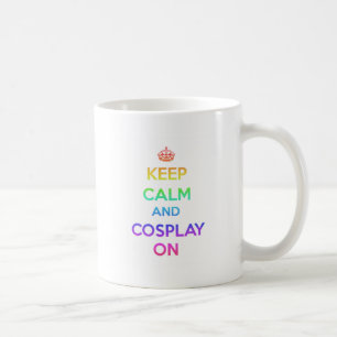 Behalten Sie Ruhe und Cosplay an Kaffeetasse