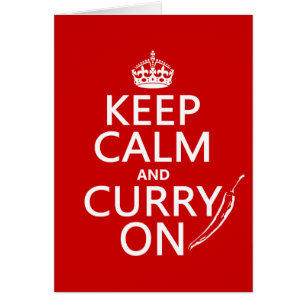 Behalten Sie Ruhe und Curry an