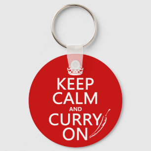 Behalten Sie Ruhe und Curry an Schlüsselanhänger