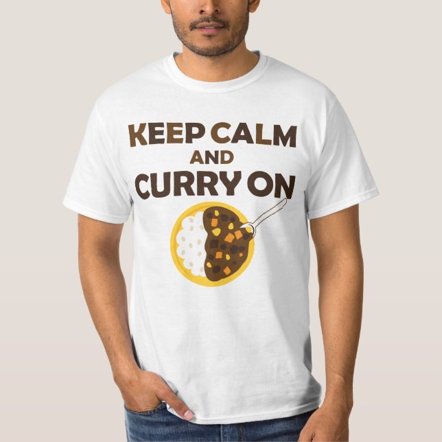 Behalten Sie Ruhe und Curry auf grafischem T-Shirt (Vorderseite)