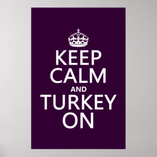 Behalten Sie Ruhe und die Türkei auf (Weihnachten) Poster