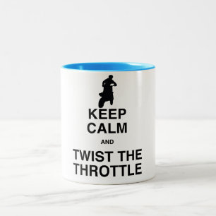 Behalten Sie Ruhe und Drehung die Drossel - Zweifarbige Tasse