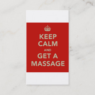 behalten Sie Ruhe und erhalten Sie eine Massage Visitenkarte
